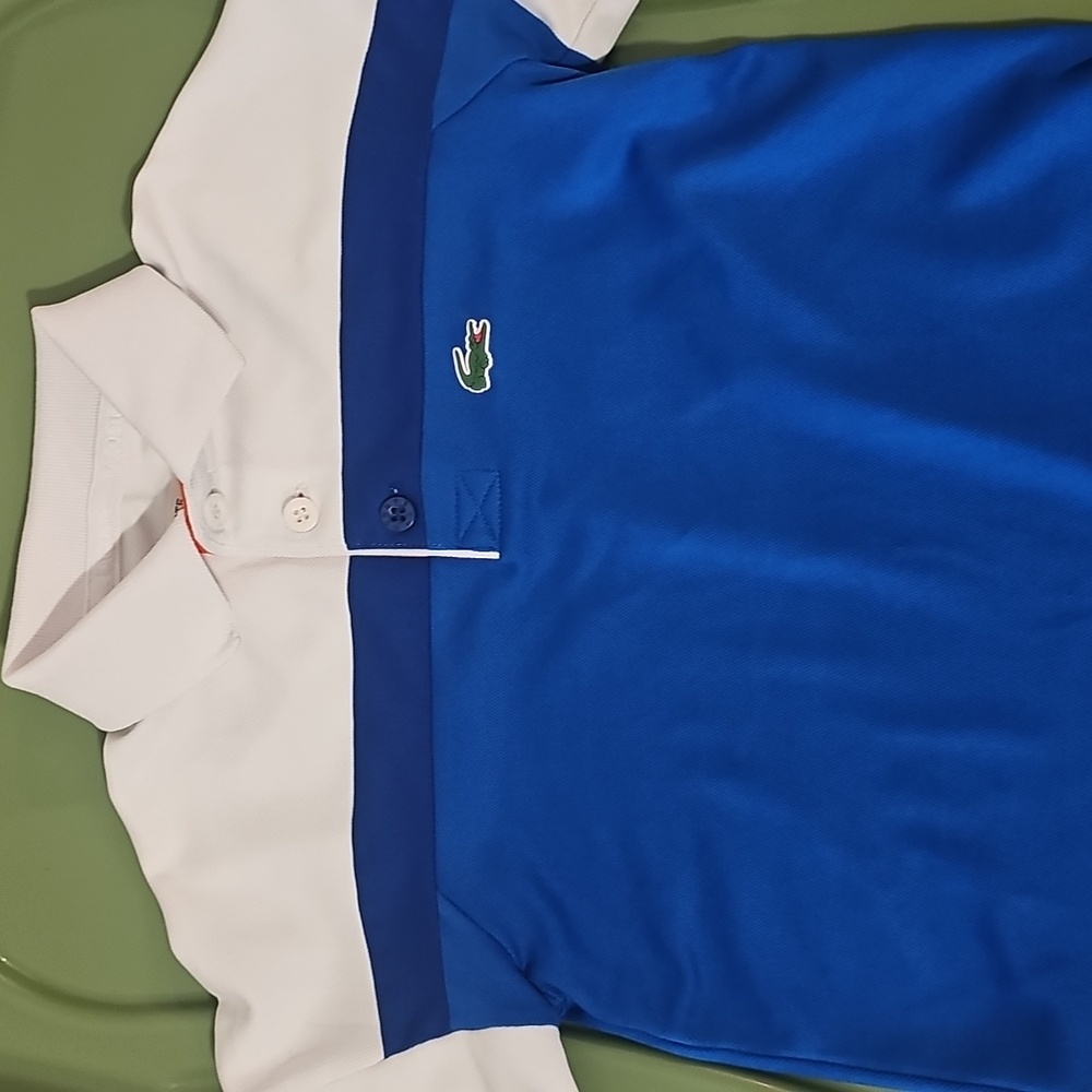 Lacoste Color  Navy Blue White Boys Polo Short Sleeve Shirt